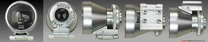 Nikon's Chrome finish 3.5cm Optical Finder for  W-Nikkor.C 1:3.5 f=3.5cm (35mm f/3.5) wideangle rangefinder lens