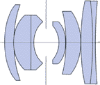 Optical design and illustration for Nikon W-Nikkor.C 1:1.8 f=3.5cm (35mm f/1.8) wideangle rangefinder lens