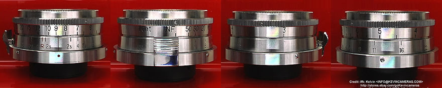 rotating views of a typical chrome version W-Nikkor.C 1:2.5 f=3.5cm (35mm f/2.5) wideangle lens