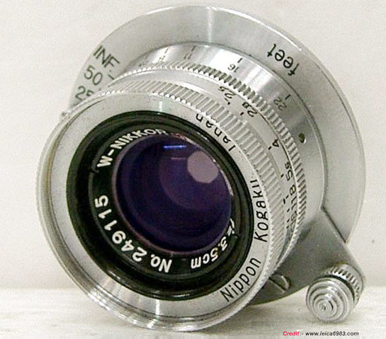 M39 Leica thread screw mount (LSM) version of Nikon W-Nikkor.C 1:2.5 f=3.5cm (35mm f/2.5) wideangle rangefinder lens