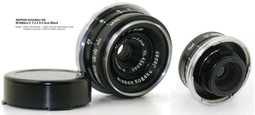 Nikon rangefinder 35mmf/3.5 wideangle lens in black 