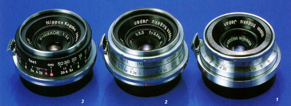 Comparing three versions of the old W-Nikkor.C 1:3.5 f=3.5cm (35mm f/3.5) wideangle rangefinder lens