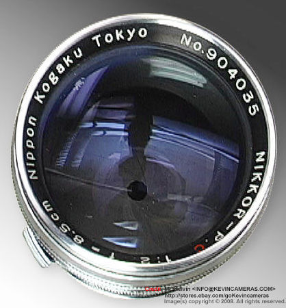 An early series of chrome model  Nikkor-P 1:2 f=8.5cm telephoto lens for Nikon rangefinder cameras