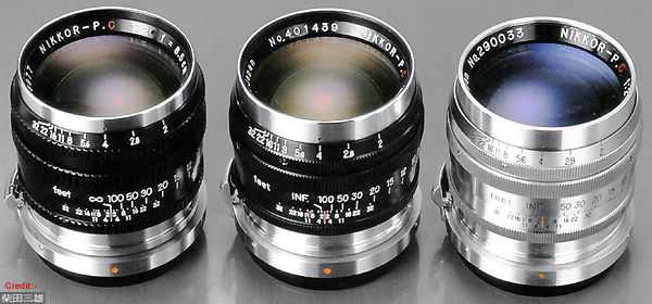 Comparing three versions of  Nippon Kogaku (Nikon) Nikkor-P 1:2 f=8.5cm telephoto lens for Nikon rangefinder cameras