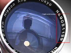 Odd and rare series of  Nikkor-P 1:2 f=8.5cm telephoto lens for Nikon rangefinder cameras with 7-digits serial number