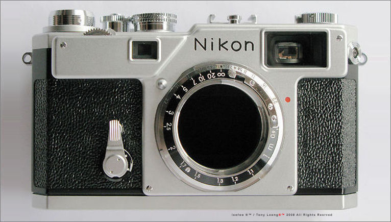 Front view of Nikon Rangefinder S3 Chrome 2000 / Millennium Limited Edition camera