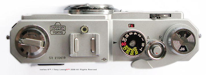 Top plate of Nikon Rangefinder S3 Chrome 2000 / Millennium Limited Edition camera  