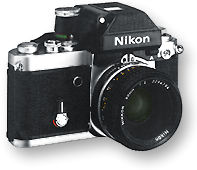 an old photo of a Nikon F2A with Nikkor ai 50mm f/2.0 standard lens
