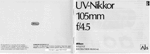 Instruction Manual UV-Nikkor 105mm f/4.0 cover