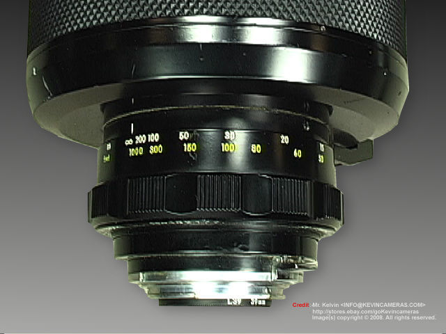 Nikon Mirror lens Reflex-Nikkor 50cm f/5 (500mm f/5.0) rear end lens mount sectio  with distance scales