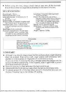 Page 6  accessories usable for  r Nikkor 13mm f/5.6 ultra wideangle lens
