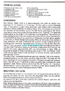 Page 4 User Manual forNikkor 13mm f/5.6 ultra wideangle lens