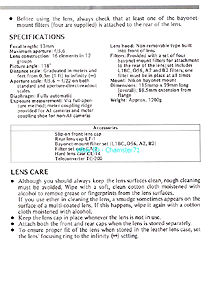 Page 6 User Manual for Nikkor 13mm f/5.6 ultra wideangle lens