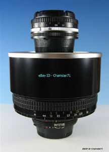 comparing a standard lens with a  Nikkor 13mm f/5.6 ultra wideangle lens