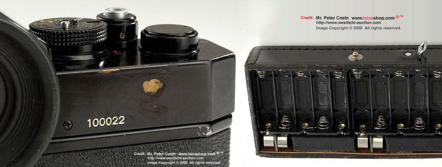 Serial Number and Battery Charger for Rear section of Canon F-1 High Speed Motor Drive Camera for Montreal Olympic, 1976