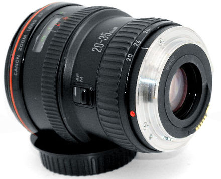 Rear view of an used Canon EF 20-35mm f/2..8L Adorama.com