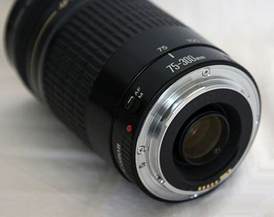 lens mount section, Canon tele zoom lens 75-300mm f/4~5.6 USM