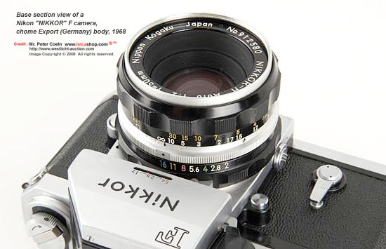 The Nikkor-H non Ai 50mm f/2.0 used on the NIKKOR F camera for export to German market
