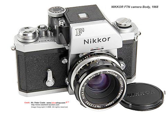 Nikkor F Photomic Chrome body Another version in chrome. These are export Nikon SLR camera models for Germany, complete set with Nikkor-H non Ai Nikkor-H 1:2 f=50mm standard lens, with matching 'Nikkor' filter, cap as well as an interesting 'Nikkor' marke
