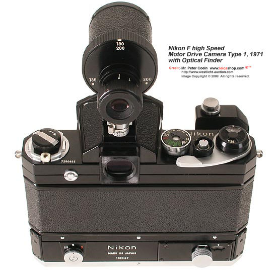 Rear section view of 7 fps Nikon F High Speed Motor Drive Camera, 1971 