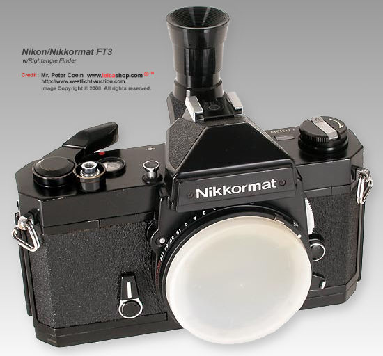 Nikkormat FT3 with right angle viewing device.