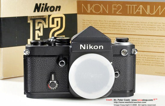 Nikon F2T  Titanium Body SLR camera model without the Titan inscription at the front