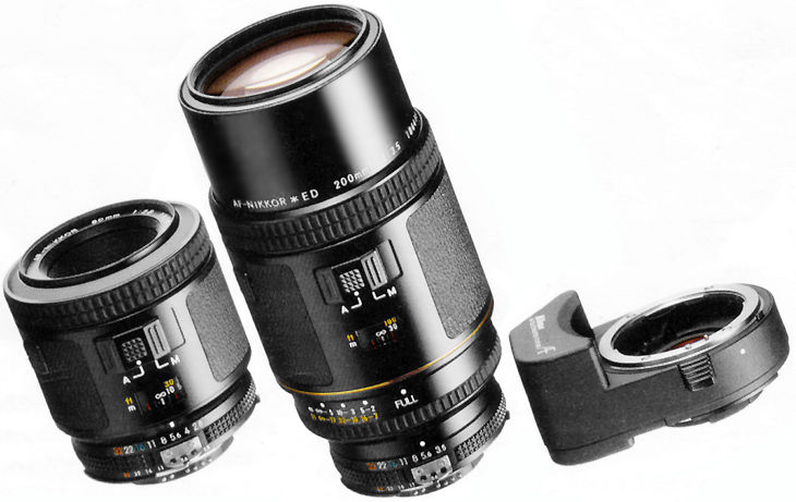 The Nikon TC16s AUTOFOCUS Teleconverter with Niko's AF Nikkor 80mm f/2.8s and AF Nikkor 200mm f/3.5 ED IF for Nikon F3AF 