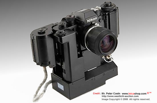 Nikon F3 NASA 250 side view with NASA-spec 35mm f/1.4 Nikkor lens