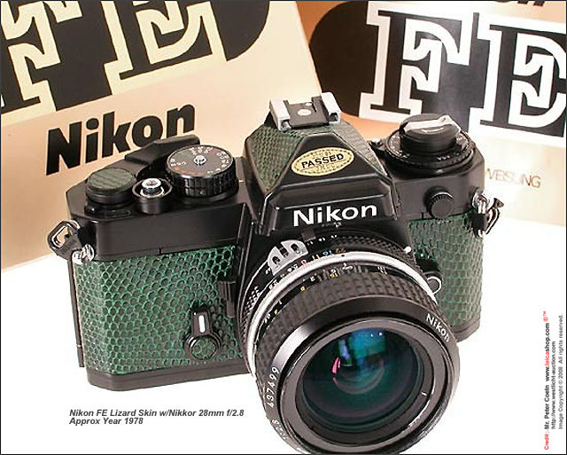 Nikon FE special edition camera  with Green Lizrd Skin covering / leatherette