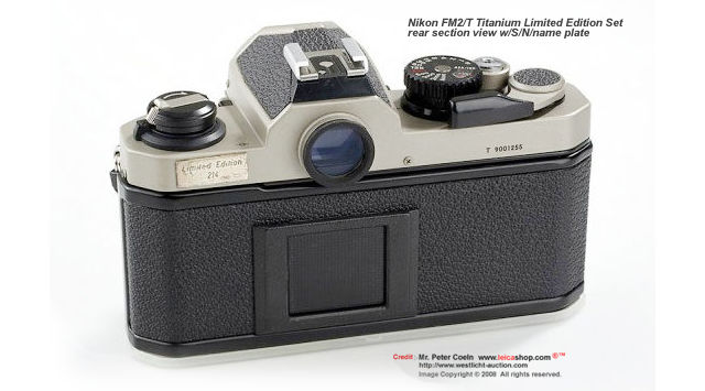 Nikon FM2/T Limited Edition Unit No 214 rear section with customery display plate w/serial number 214 engraved