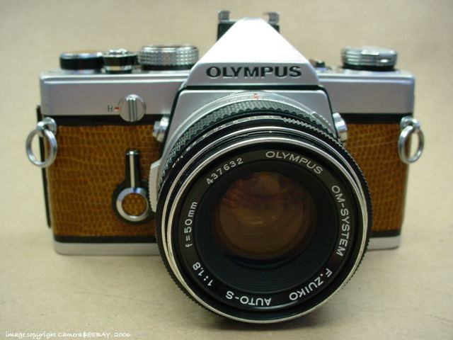 A rare Olympus OM-1n with lizard skin design