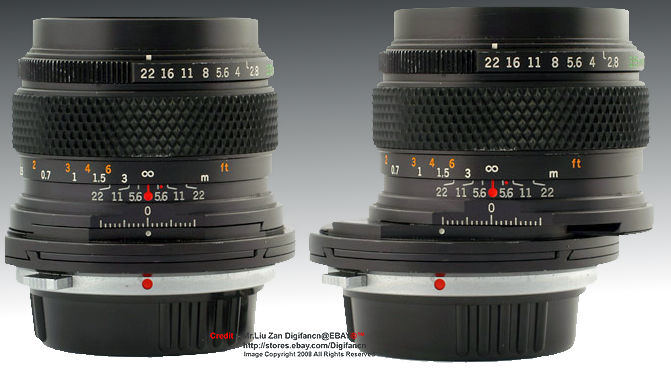 Olympus ZUIKO wideangle 35mm SHIFT lens for perspective control  rear lens mount before and after shift activation