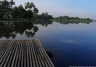 Another picture of Lake Inya, the samlle jettu at Dusit Lake Inya Hotel Resort, Yangon, Myanmar