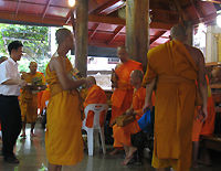 visiting or house monks at Wat Pak Nam  