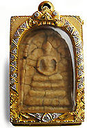 gold encased buddhist votive amulet
