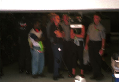 The anxious looking wife...