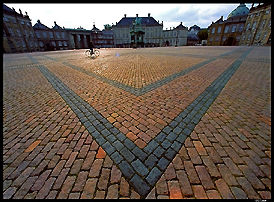 Brick path in a wide open space compound