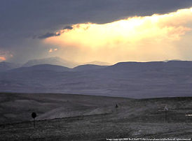 Sunset in the distant hills