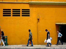 One way pedestrian traffic at old town, Kuala Lumpur