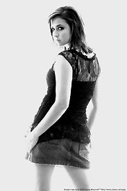 Back view of a young model