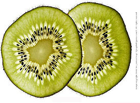 Macro of split KIWI fruit