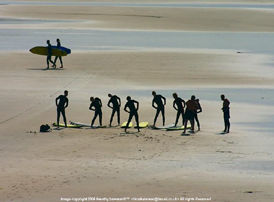 Artful figures at the beach