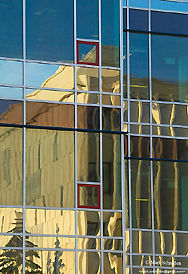 Reflection of building mirror