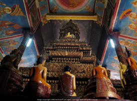 Cambodian Buddhist Temple, inside the shrine