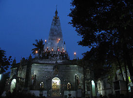 A church-liked Buddhist temple in Yangon, Burma